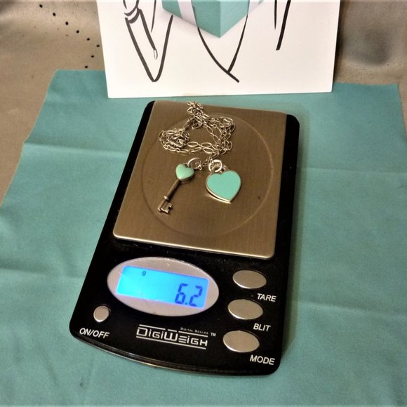 SOLD Tiffany Choker + Blue Key & Blue Heart SOLD - Picture 7 of 7